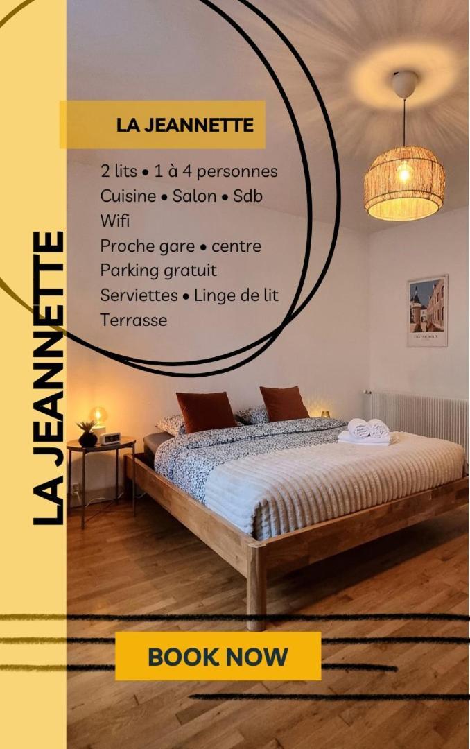 La Jeannette - Proche Gare-Centre, 2 Lits, Terrasse Villa Châteauroux Exteriör bild